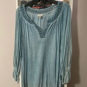 Teal colored women blouse
